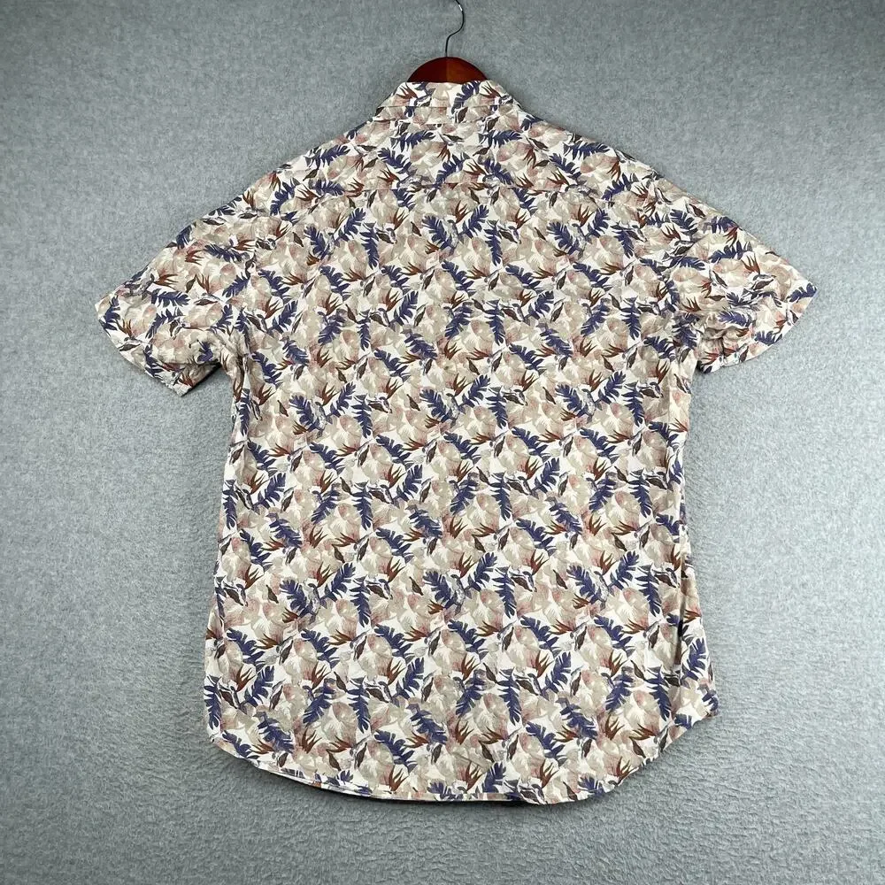 Banana Republic Soft Wash Shirt Medium Floral Button Up Short Sleeve Mens